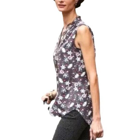 Cabi Womens Plaza Fiesta Floral Gray Sleeveless‎ Button Front Career Work Blouse - Picture 2 of 7
